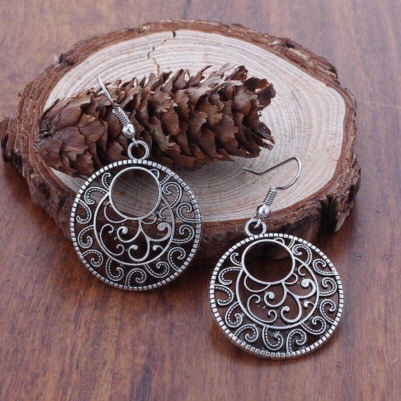 Any 2/$20! Silver Open Work Boho Earrings - Picture 5 of 8